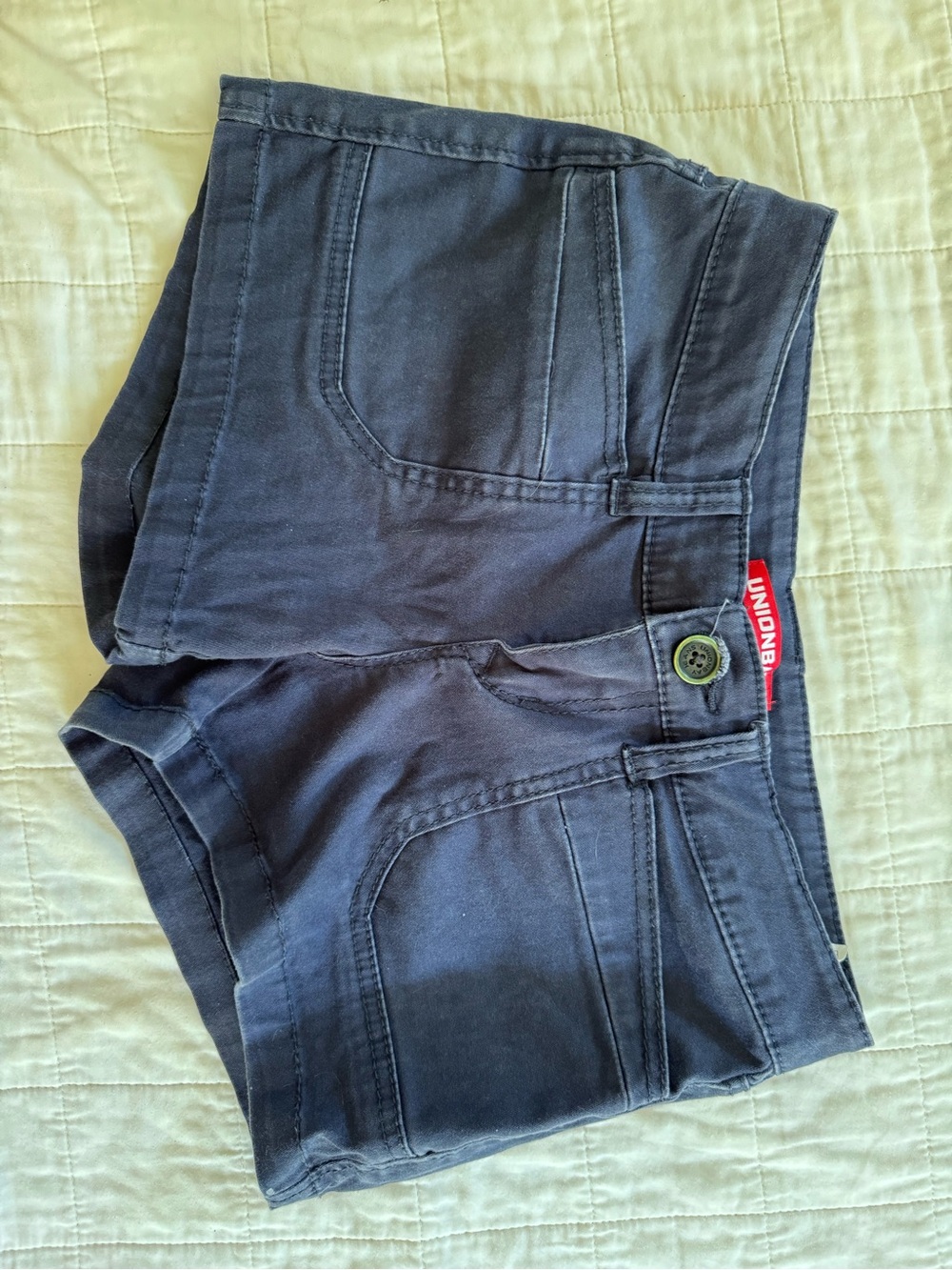 UNIONBAY blue cotton utility mini shorts
